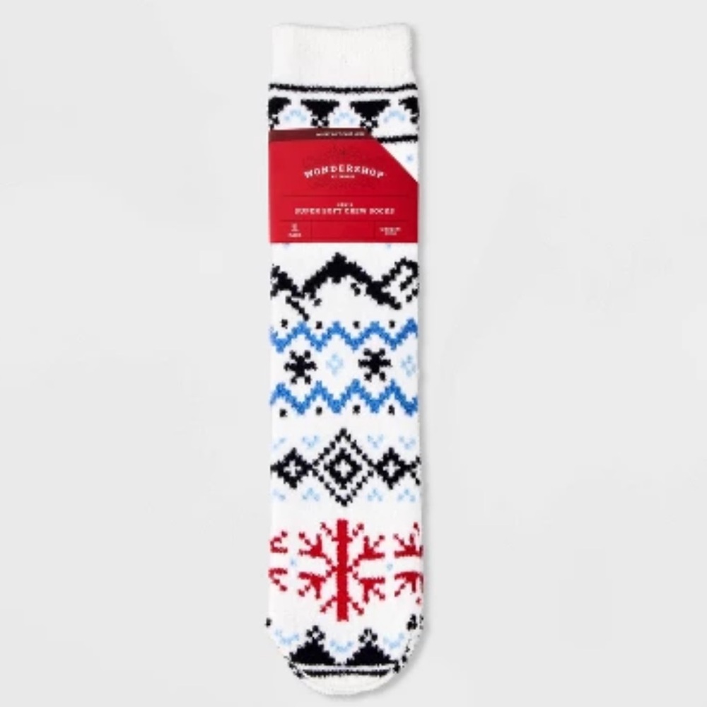 Wondershop Festive Snowflake Super Soft Crew Socks